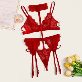 Sexy Ultra Slim Breathable Traceless Bra Women Suit Thin Strap One Thread T Back See through Sexy Lingerie - S - Red