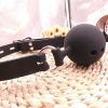Soft Silicone Gag Ball BDSM Oral Bondage Gear Fetish Open Mouth Breathable Sex Toys For Couples Cosplay Slave Exotic Accessories - Pink-S