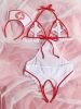 Sweet Nurses Uniform Sexy Seduction Mesh Open One Piece Sexy Lingerie Women - S - White
