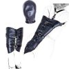 Bondage Restraints Slave RolePlay Hands Wrists Arm Leg Binder Hood Mask PU Leather Tight Single Glove Adult Game Sex Toys - head