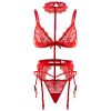 Sexy Ultra Slim Breathable Traceless Bra Women Suit Thin Strap One Thread T Back See through Sexy Lingerie - S - Red