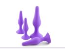 Sex Shop Purple and Black 4pcs/set 4Size Silicone Anal Plug Anal Massage Stimulate Insert Anus Adult Game Sex Toy - Purple