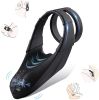 Silicone Penis Ring Couple Penis Vibrating Ring, Soft Sex Vibrators for Women and Men Anal and Clitoris Stimulation, for Ejaculation Delay - Black