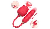 10 Speeds Vibration Suction Rose Nipple Clitoral Sucking Vibrator Sex Toy - Red
