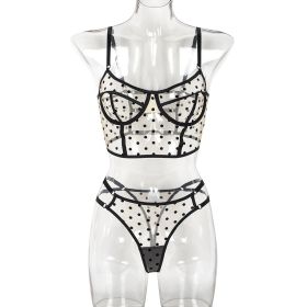 Dot Dots Transparent Sexy Underwear Two-piece (Option: Skin Color-L)